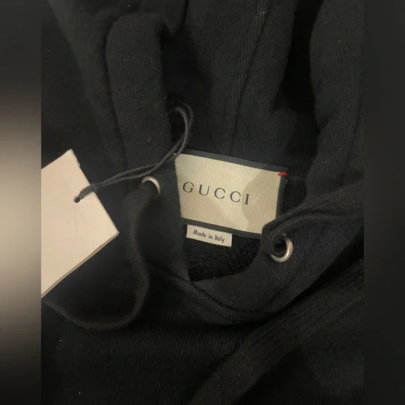 Gucci Mens Tiger Print Hooded Sweatshrt Black Sz L - Picture 10 of 11